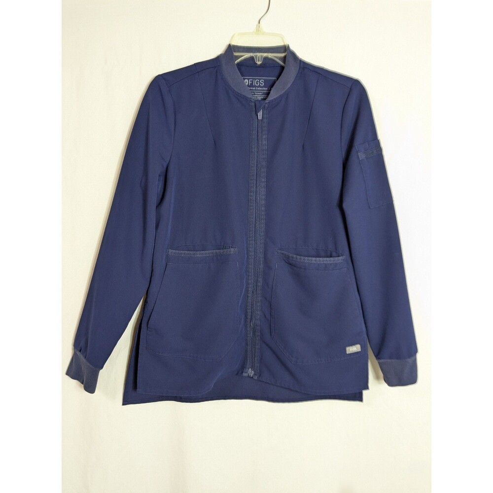FIGS Women's XS Navy Blue Bellery Scrub Jacket Technical Collection W18SW1007
